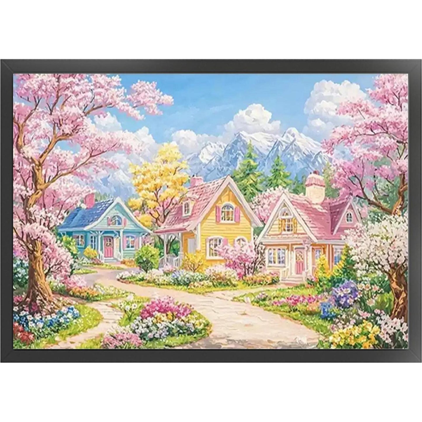 Rural Scenery With Cabin - Full 11CT Stamped Cross Stitch 85x65CM - Mona Lisa