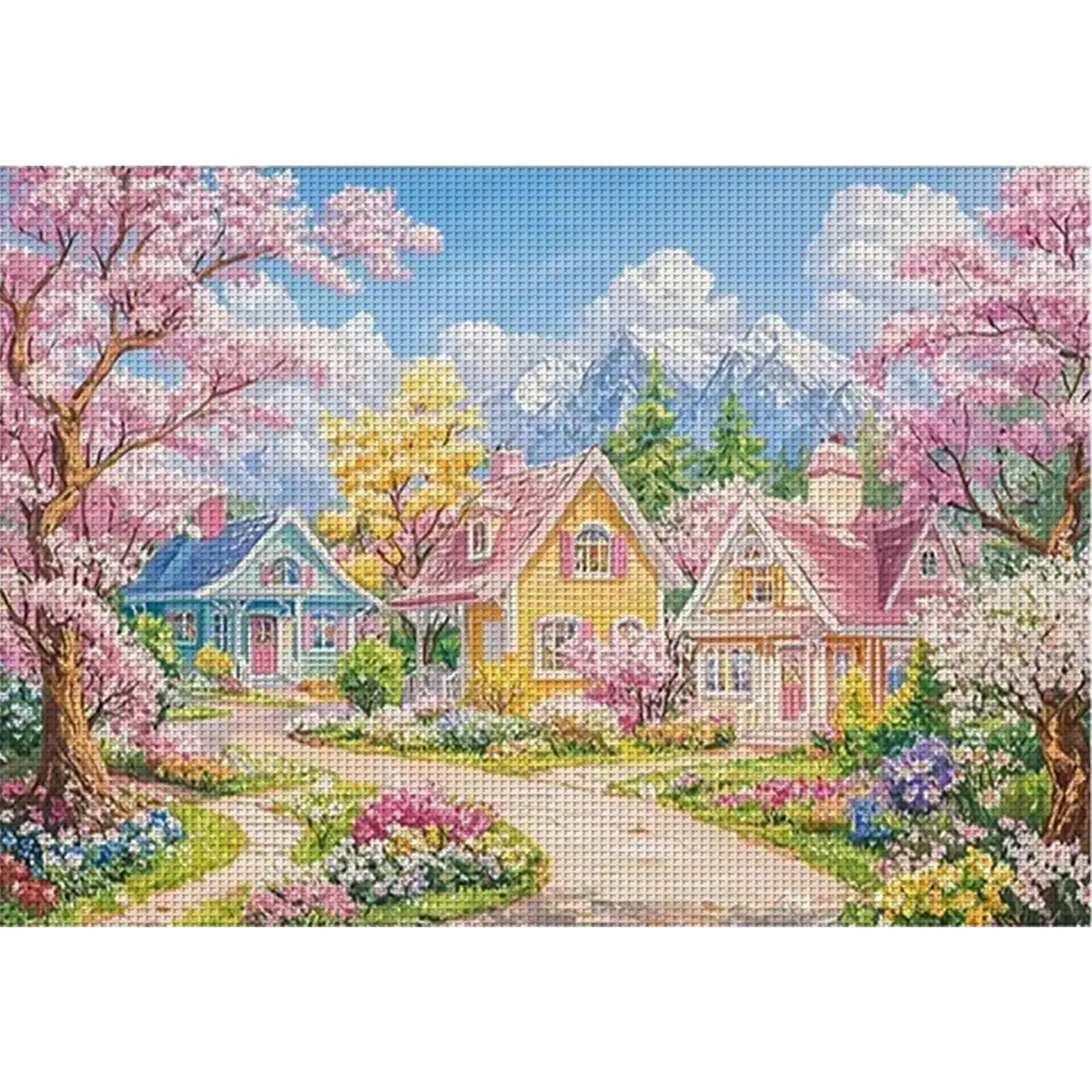 Rural Scenery With Cabin - Full 11CT Stamped Cross Stitch 85x65CM - Mona Lisa