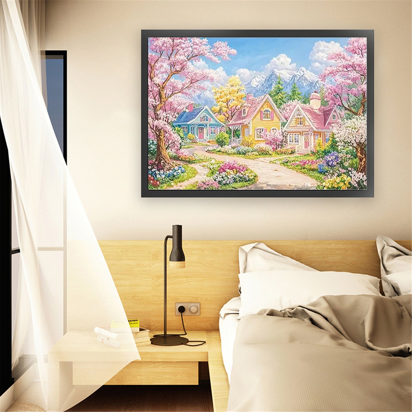 Rural Scenery With Cabin - Full 11CT Stamped Cross Stitch 85x65CM - Mona Lisa