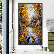 Load image into Gallery viewer, Autumn Path With Cats And Dogs 40*70CM(Canvas) Full Round Drill Diamond Painting
