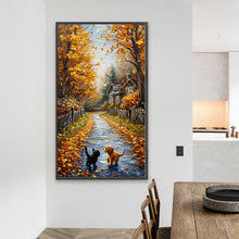 Load image into Gallery viewer, Autumn Path With Cats And Dogs 40*70CM(Canvas) Full Round Drill Diamond Painting
