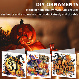 6PCS DIY Diamond Art Greeting Cards Congratulations Cards  Gifts (Halloween)