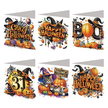 Load image into Gallery viewer, 6PCS DIY Diamond Art Greeting Cards Congratulations Cards  Gifts (Halloween)
