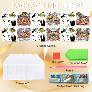 6PCS DIY Diamond Art Greeting Cards Congratulations Cards  Gifts (Halloween)