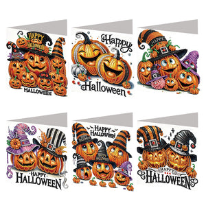 6PCS DIY Diamond Art Greeting Cards Congratulations Cards  Gifts (Halloween)