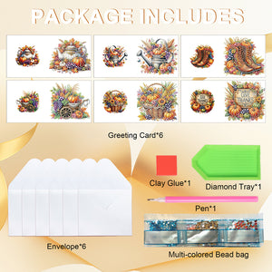 6PCS DIY Diamond Art Greeting Cards Congratulations Cards  Gifts (Halloween)