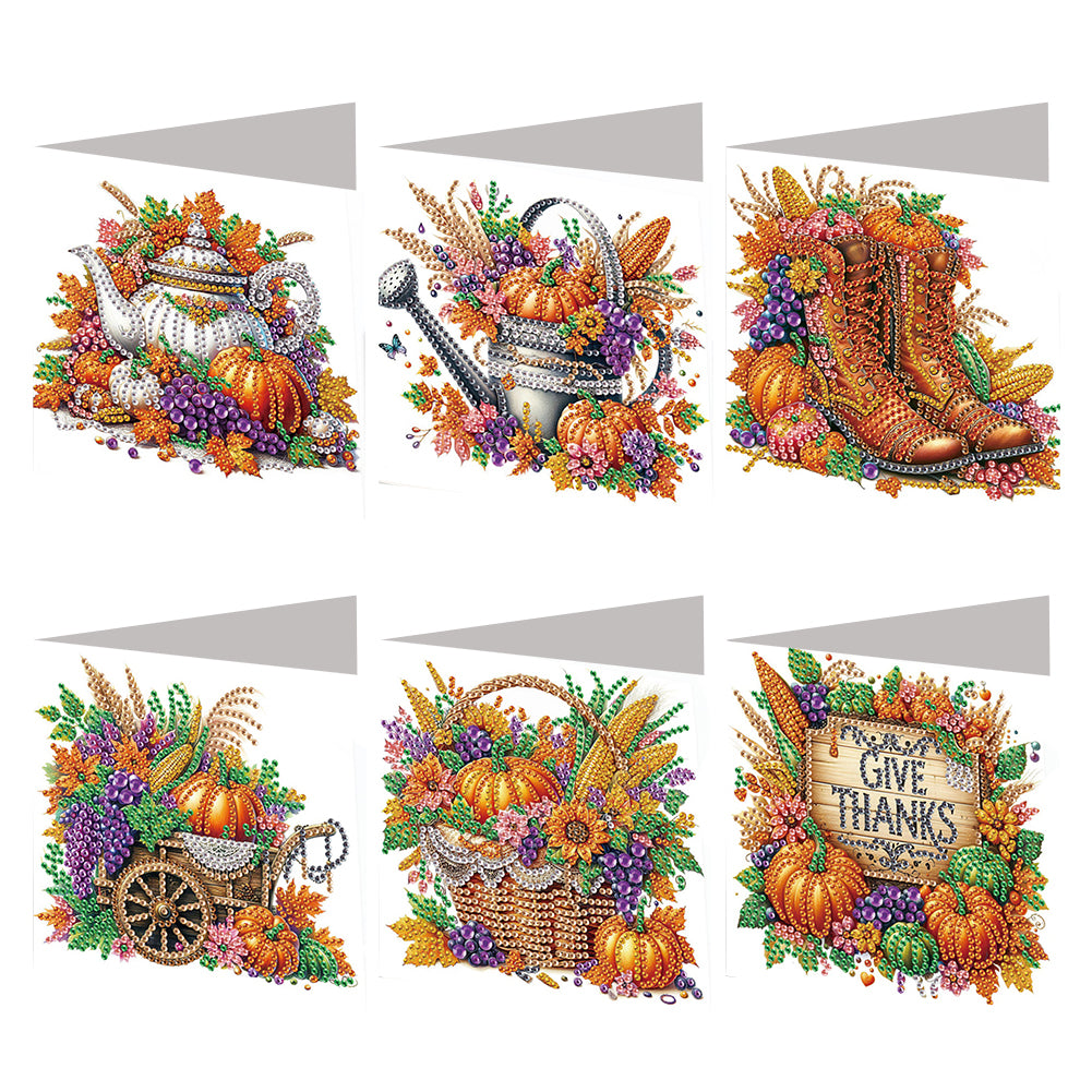 6PCS DIY Diamond Art Greeting Cards Congratulations Cards  Gifts (Halloween)