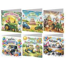 Load image into Gallery viewer, 6PCS DIY Diamond Art Greeting Cards Congratulations Cards  Gifts (Birthday)
