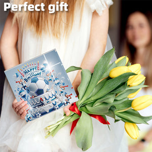 6PCS DIY Diamond Art Greeting Cards Congratulations Cards  Gifts (Football)
