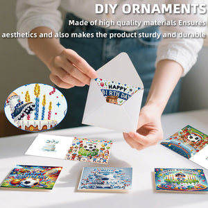 6PCS DIY Diamond Art Greeting Cards Congratulations Cards  Gifts (Football)