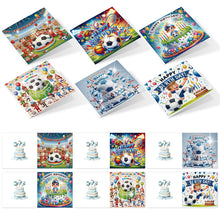 Load image into Gallery viewer, 6PCS DIY Diamond Art Greeting Cards Congratulations Cards  Gifts (Football)
