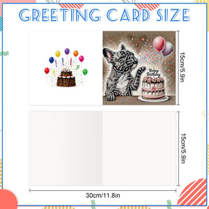 6PCS DIY Diamond Art Greeting Cards Congratulations Cards  Gifts (Cake)