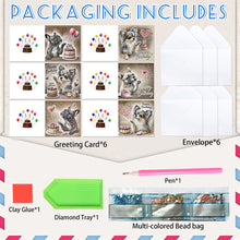 Load image into Gallery viewer, 6PCS DIY Diamond Art Greeting Cards Congratulations Cards  Gifts (Cake)
