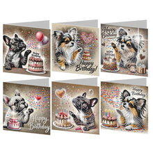 Load image into Gallery viewer, 6PCS DIY Diamond Art Greeting Cards Congratulations Cards  Gifts (Cake)
