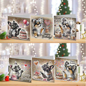 6PCS DIY Diamond Art Greeting Cards Congratulations Cards  Gifts (Cake)