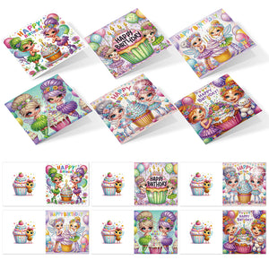 6PCS DIY Diamond Art Greeting Cards Congratulations Cards  Gifts (Sisters)