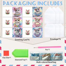 Load image into Gallery viewer, 6PCS DIY Diamond Art Greeting Cards Congratulations Cards  Gifts (Mouse)
