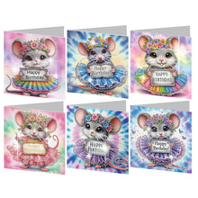 Load image into Gallery viewer, 6PCS DIY Diamond Art Greeting Cards Congratulations Cards  Gifts (Mouse)
