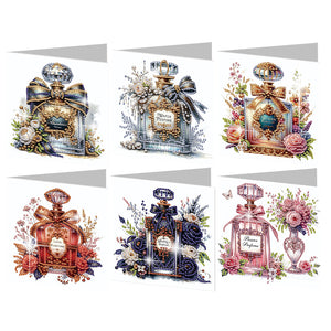 6PCS DIY Diamond Art Greeting Cards Congratulations Cards  Gifts (Perfume)