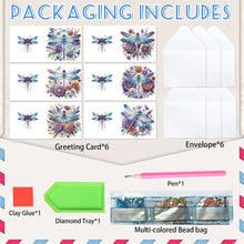 Load image into Gallery viewer, 6PCS DIY Diamond Art Greeting Cards Congratulations Cards  Gifts (Dragonfly)
