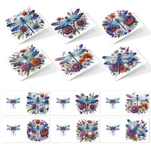 Load image into Gallery viewer, 6PCS DIY Diamond Art Greeting Cards Congratulations Cards  Gifts (Dragonfly)
