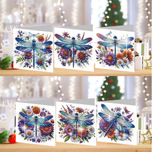 Load image into Gallery viewer, 6PCS DIY Diamond Art Greeting Cards Congratulations Cards  Gifts (Dragonfly)
