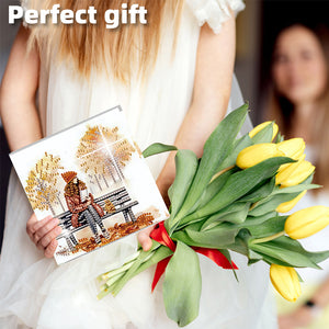 6PCS DIY Diamond Art Greeting Cards Congratulations Cards  Gifts (Girl)