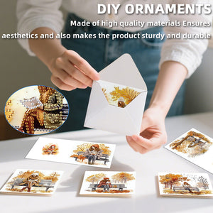 6PCS DIY Diamond Art Greeting Cards Congratulations Cards  Gifts (Girl)
