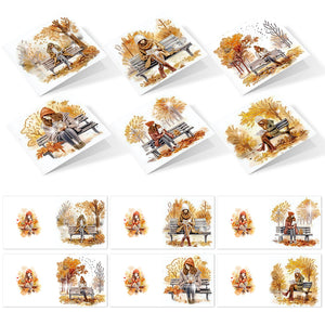 6PCS DIY Diamond Art Greeting Cards Congratulations Cards  Gifts (Girl)