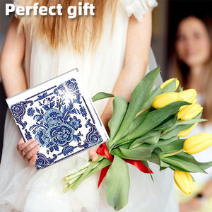 6PCS DIY Diamond Art Greeting Cards Congratulations Cards  Gifts (Porcelain)