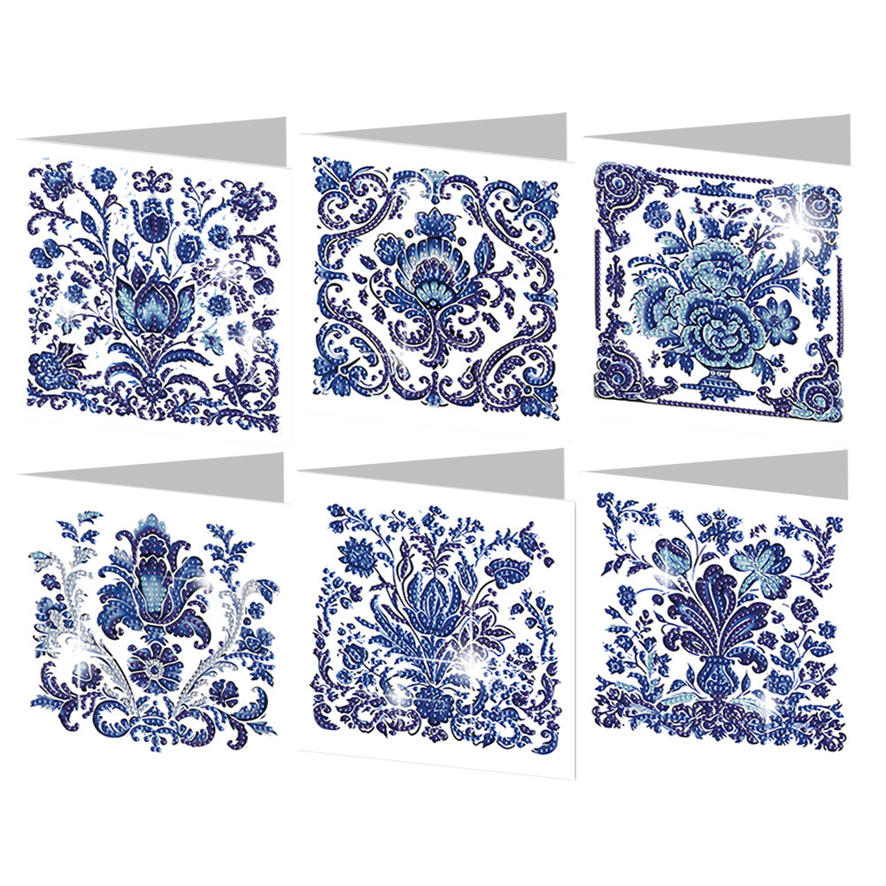 6PCS DIY Diamond Art Greeting Cards Congratulations Cards  Gifts (Porcelain)