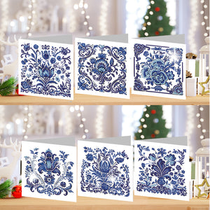 6PCS DIY Diamond Art Greeting Cards Congratulations Cards  Gifts (Porcelain)