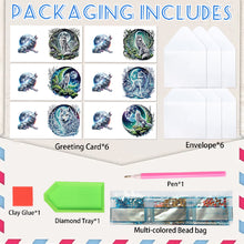 Load image into Gallery viewer, 6PCS DIY Diamond Art Greeting Cards Congratulations Cards  Gifts (Wolf)
