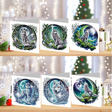 Load image into Gallery viewer, 6PCS DIY Diamond Art Greeting Cards Congratulations Cards  Gifts (Wolf)
