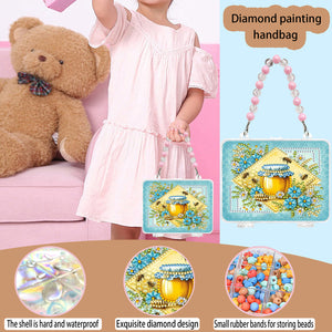 DIY Diamond Painting Bead Storage Handbag Rhinestones Jewelry Case (Honey)