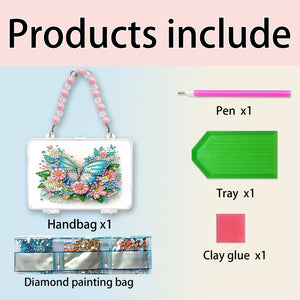 DIY Diamond Painting Bead Storage Handbag Rhinestones Jewelry Case (Butterfly)