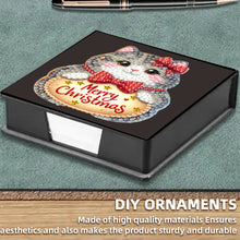 Load image into Gallery viewer, 5D DIY PU Diamond Art Note Box with 160 Sheets Paper Memo Pad Holder Kit (Cat)
