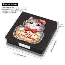 Load image into Gallery viewer, 5D DIY PU Diamond Art Note Box with 160 Sheets Paper Memo Pad Holder Kit (Cat)
