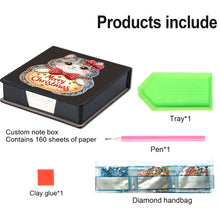 Load image into Gallery viewer, 5D DIY PU Diamond Art Note Box with 160 Sheets Paper Memo Pad Holder Kit (Cat)
