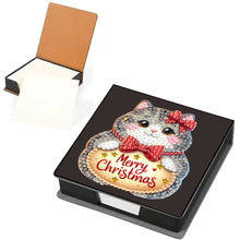 Load image into Gallery viewer, 5D DIY PU Diamond Art Note Box with 160 Sheets Paper Memo Pad Holder Kit (Cat)
