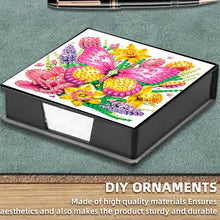 Load image into Gallery viewer, 5D DIY PU Diamond Art Note Box with 160 Sheets Paper Mosaic Kit (Butterfly)
