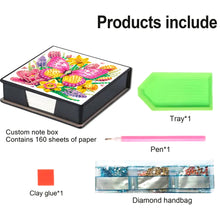 Load image into Gallery viewer, 5D DIY PU Diamond Art Note Box with 160 Sheets Paper Mosaic Kit (Butterfly)
