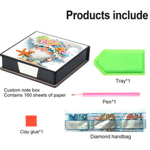 Load image into Gallery viewer, 5D DIY PU Diamond Art Note Box with 160 Sheets Paper Memo Pad Holder (Gnome)
