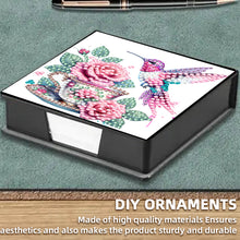 Load image into Gallery viewer, 5D DIY PU Diamond Art Note Box with 160 Sheets Paper Memo Pad Holder (Flower)
