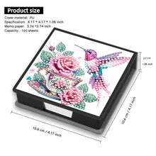 Load image into Gallery viewer, 5D DIY PU Diamond Art Note Box with 160 Sheets Paper Memo Pad Holder (Flower)
