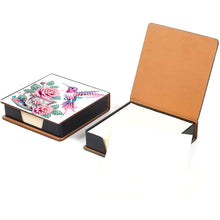 Load image into Gallery viewer, 5D DIY PU Diamond Art Note Box with 160 Sheets Paper Memo Pad Holder (Flower)

