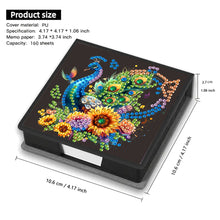 Load image into Gallery viewer, 5D DIY PU Diamond Art Note Box with 160 Sheets Paper Memo Pad Holder (Peacock)
