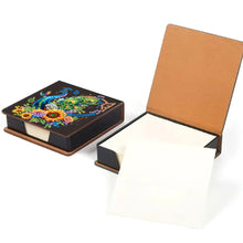 Load image into Gallery viewer, 5D DIY PU Diamond Art Note Box with 160 Sheets Paper Memo Pad Holder (Peacock)
