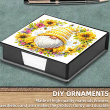 Load image into Gallery viewer, 5D DIY PU Diamond Art Note Box with 160 Sheets Paper Memo Pad Holder (Bee)
