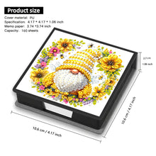 Load image into Gallery viewer, 5D DIY PU Diamond Art Note Box with 160 Sheets Paper Memo Pad Holder (Bee)
